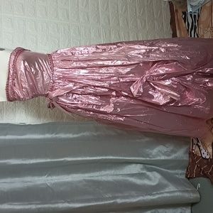 Vintage 80's | Stunning Metallic Pink Strapless Dress by Eletra TD4